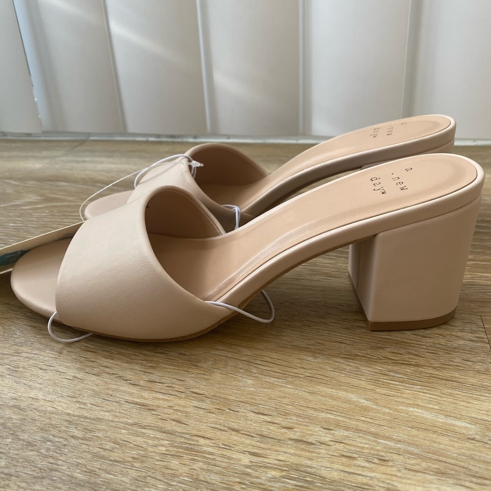 A New Day Open Toed Mules (low heel) women’s 7 1/2